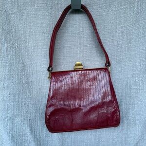 Vintage Red Women's “Lizard Skin” Handbag